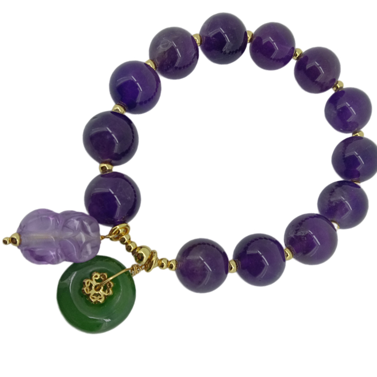 Naturali Amethyst Purple Gemstone Healing Bracelet 16