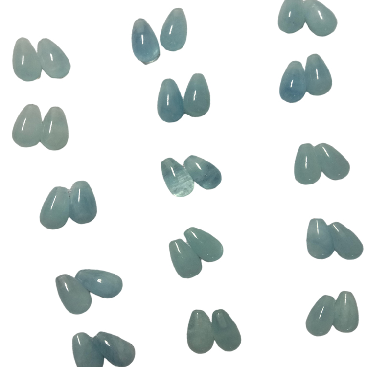 Млечни аквамарин мониста за капки солзи 8x14mm 16