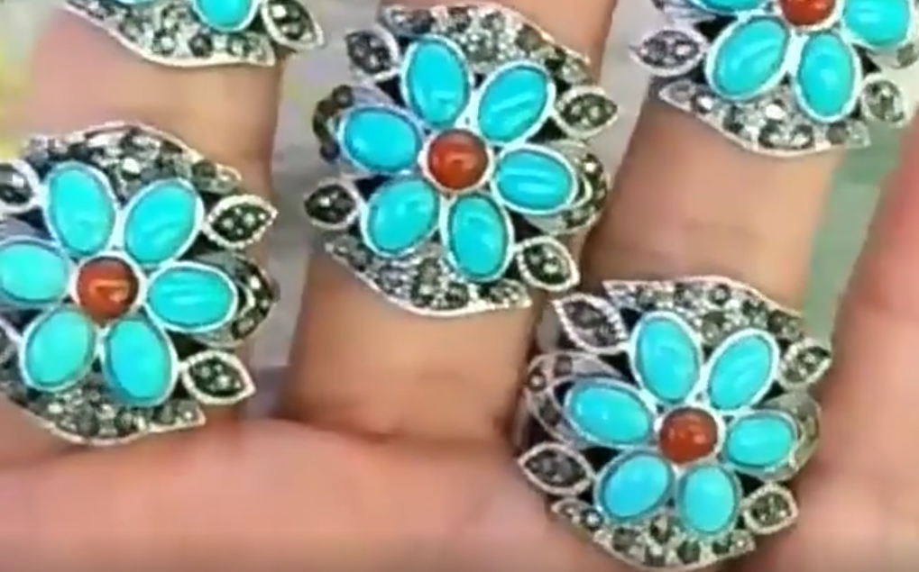 Тиркизен бенд прстен, сребро, модерен сина тиркизна накит 10