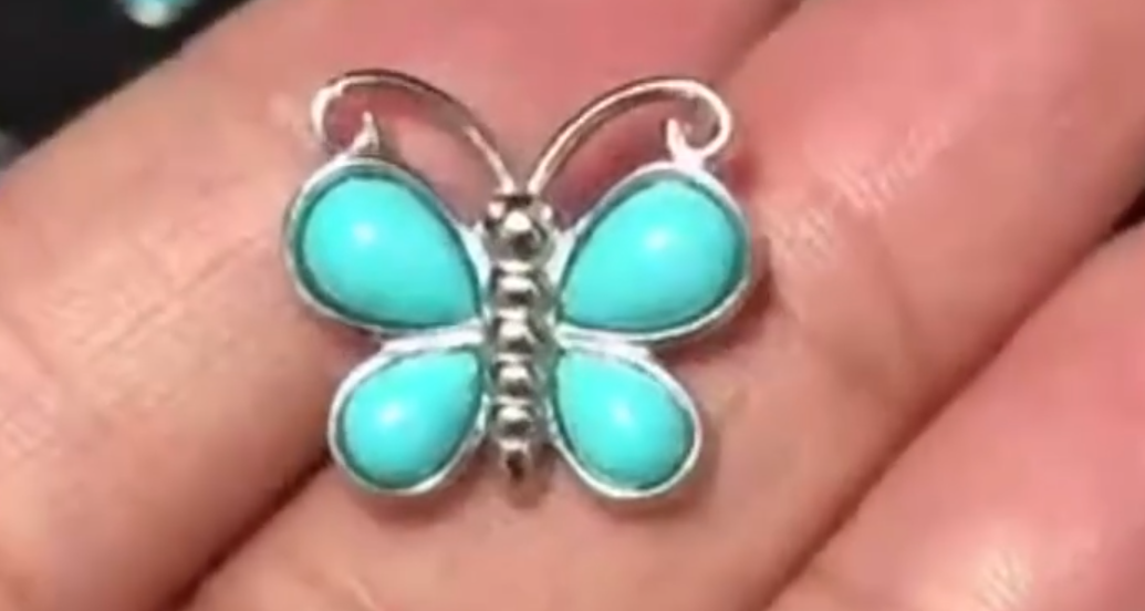 ମୂଲ୍ୟବାନ ପଥର ସହିତ ଅଣ୍ଡାକାର ସୁକ୍ଷ୍ମ ଅଙ୍ଗୁଠି ବୋହୋ ରିଙ୍ଗ୍ ବଟରଫ୍ଲାଏ ଟର୍କୋଇଜ୍ ରିଙ୍ଗ୍, ଷ୍ଟର୍ଲିଂ ରୂପା 10