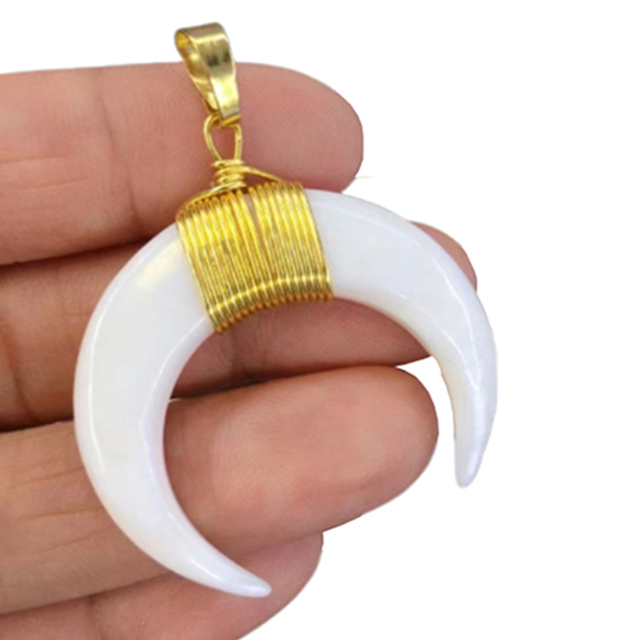 真正的宝石批发雕刻的装饰形状月亮不同彩色手工拖把 16