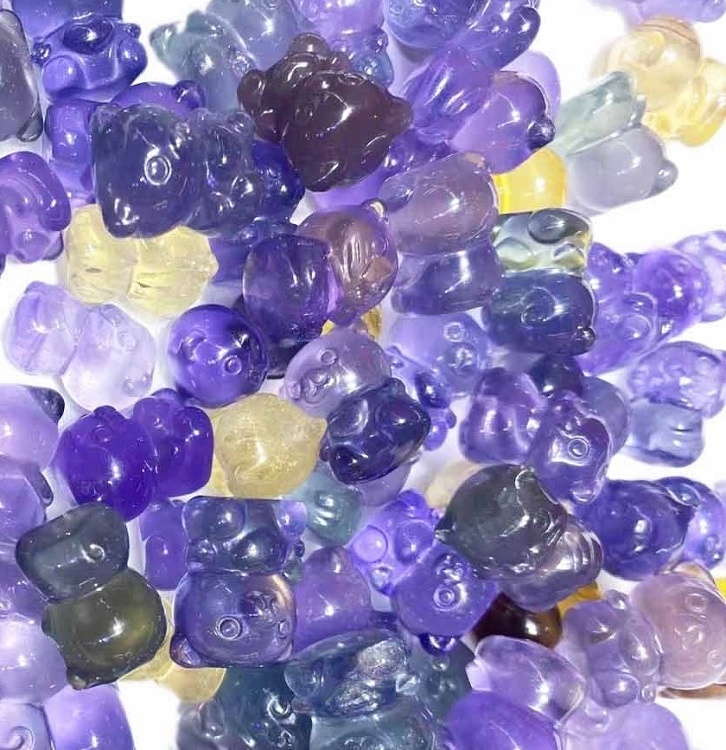 Ädelsten olika färger varmförsäljning äkta björnform smycken fluorit smycken 16