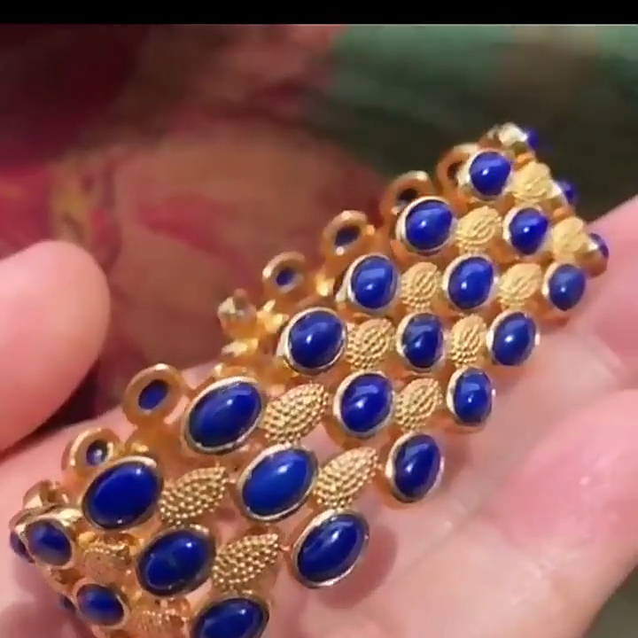 Brazalete de cristal con cuentas Gemstone lapislázuli brazalete 10