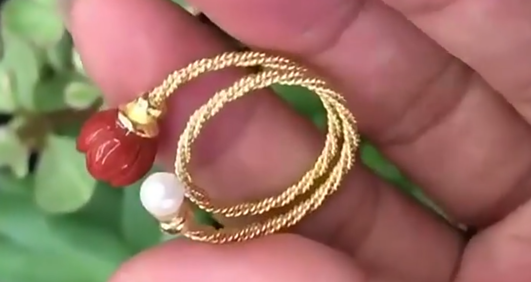 Lan Hong Jade Flower Shape Gemstone gold Ring 10