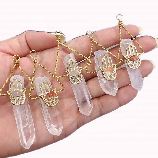 Beautiful natural white transparent Quartzz Gemstone Carved &> Ornamental 16