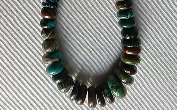 கிங்மேன் டர்க்கைஸ் சுற்று அரிசோனா டர்க்கைஸ் மணி ஸ்ட்ராண்ட் 12