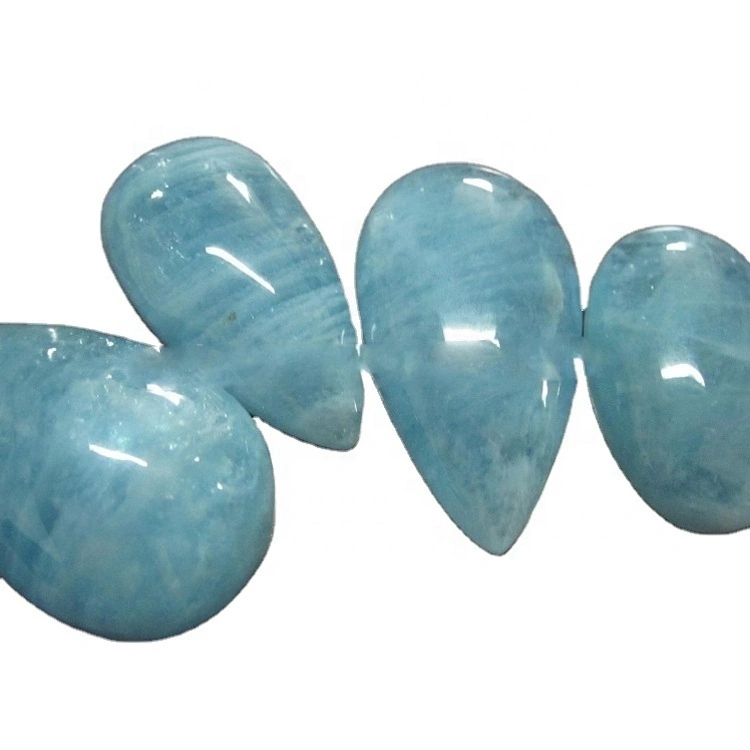 Milky Aquamarine pear cabochon gemstone Natural loose stone make wholsale 1