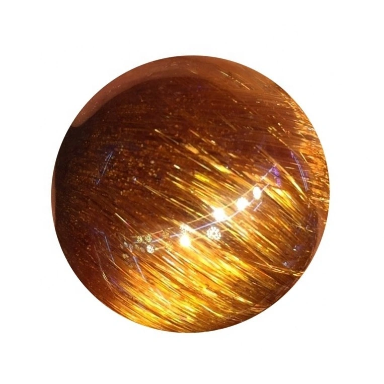 Copper Rutile Quartz Round Shape Rutile Loose Gemstone For Jewelry Making 1