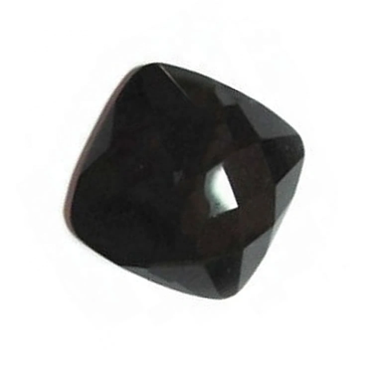 Asili nyeusi onyx mraba faceted kukata gemstone bure meli 1