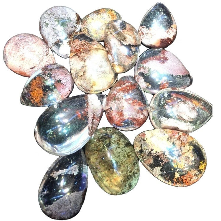 Loose Garden Quartz Lodolite Cabochons lodolite garden Quartz lot 3A Quality Lodolite Cabochon 1