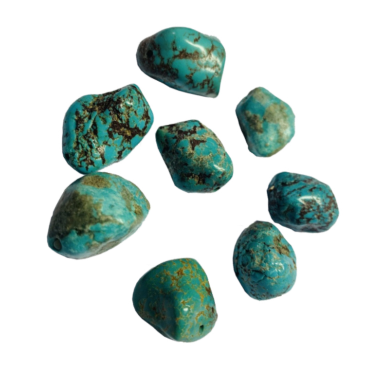 Naturliga turkospärlor Äkta Arizona Turkos Smooth Nugget Loose Gemstone Pärlor 18