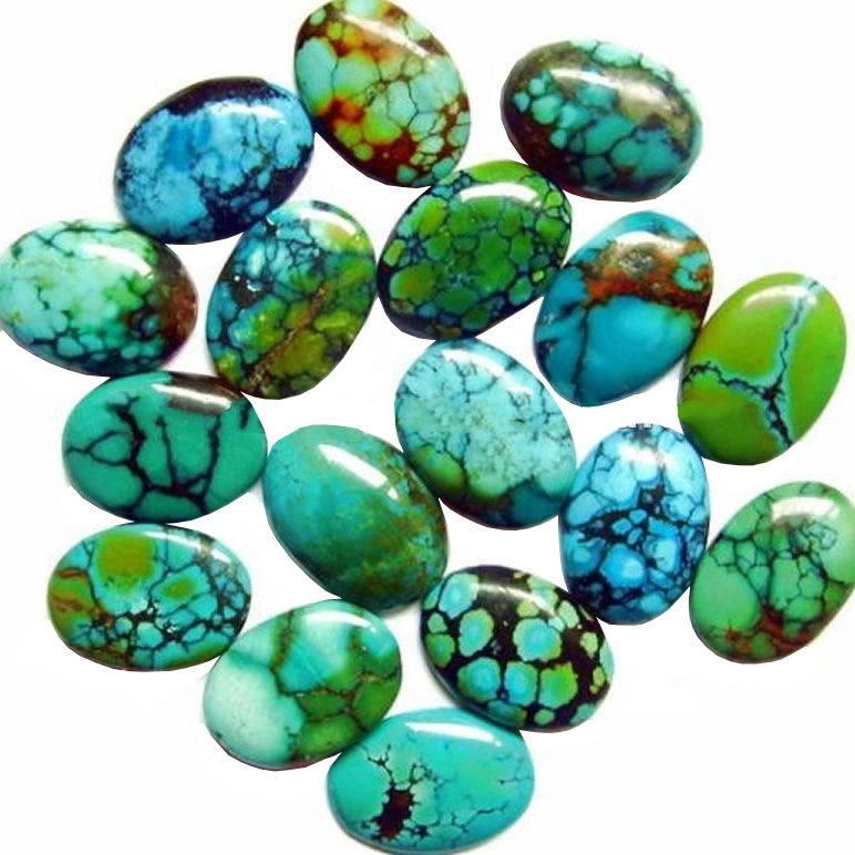 Cabochon Jewelry Oval Cabochon Turquoise Loose Natural Gems Stones Beads Mineral Gemstones 100% Natural Color Heart Cut 1