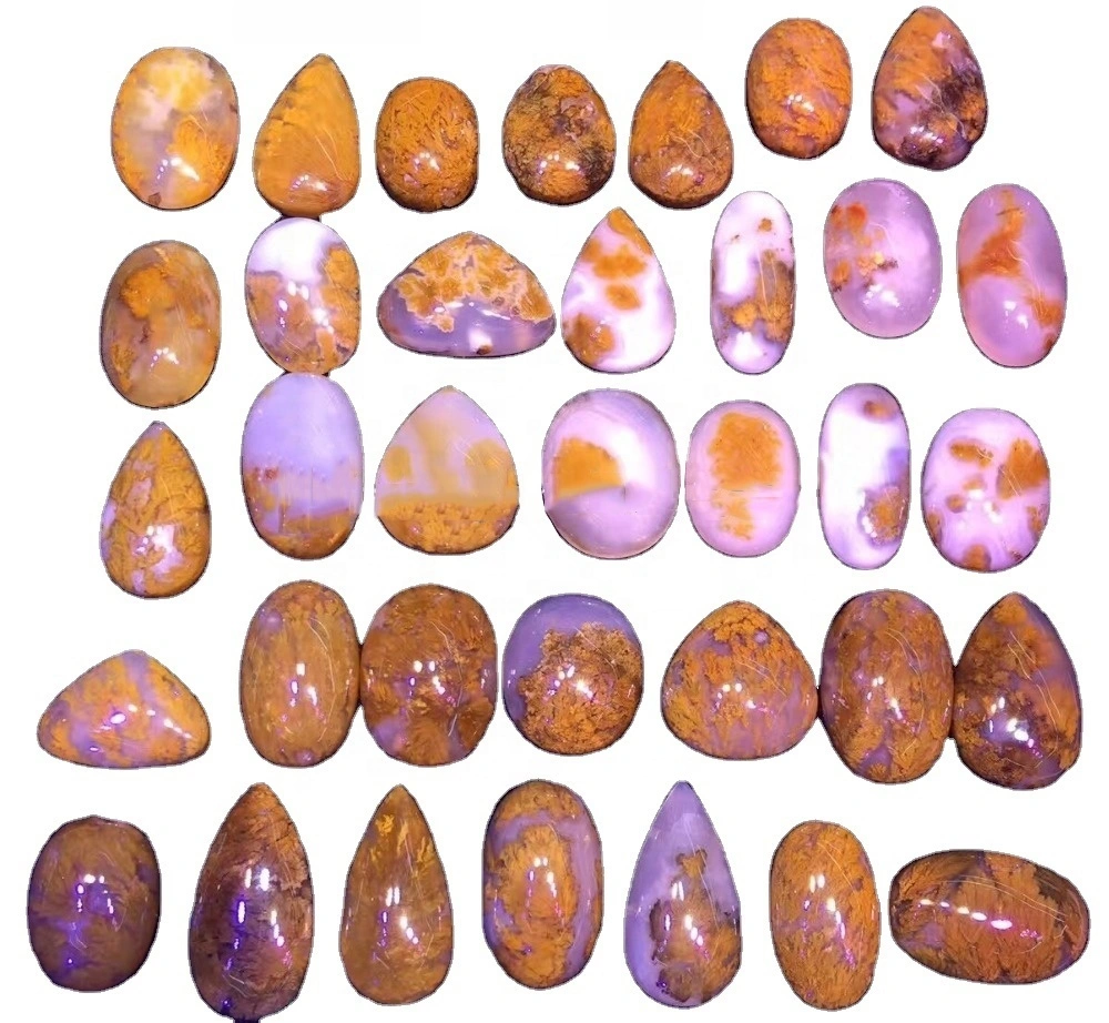 Natural Yellow Moss Agate Cabochon Gemstone for Making Jewelry Loose Gemstone 1