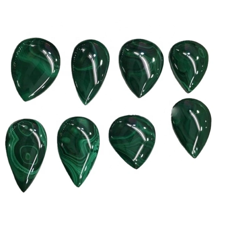AAA Quality Natural Malachite Gemstone Pear Shape Malachite Cabochon Malachite Loose Gemstone For Making Jewelry 1