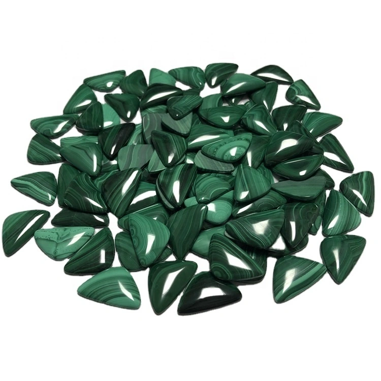 ត្រីកោណ Malachitle Malachon Cabochon រលុង Gemstone ត្រីកោណ Malachite Cabochon ធ្វើឱ្យមានលក់ដុំ 1