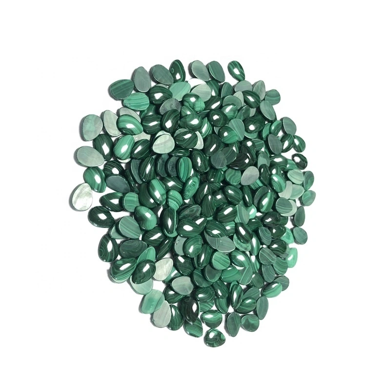 Malachit (natürliche) birnenförmige Edelstein-Cabochons mit flacher Rückseite 1