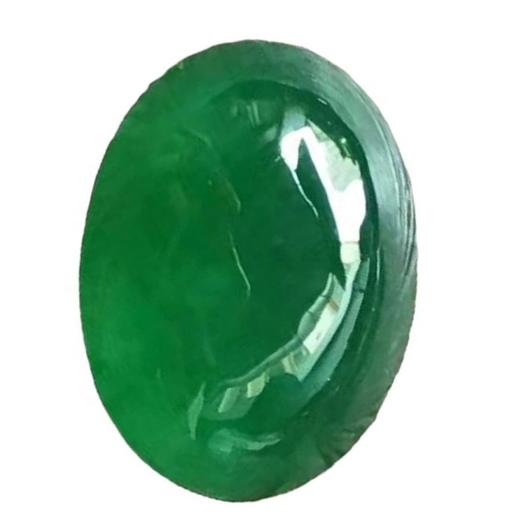 elerald onald cabochon conogochon ដែលមានរាងពងក្រពើរលោងលើផ្ទៃក្រឡាពណ៌បៃតង sterald cabochon 1