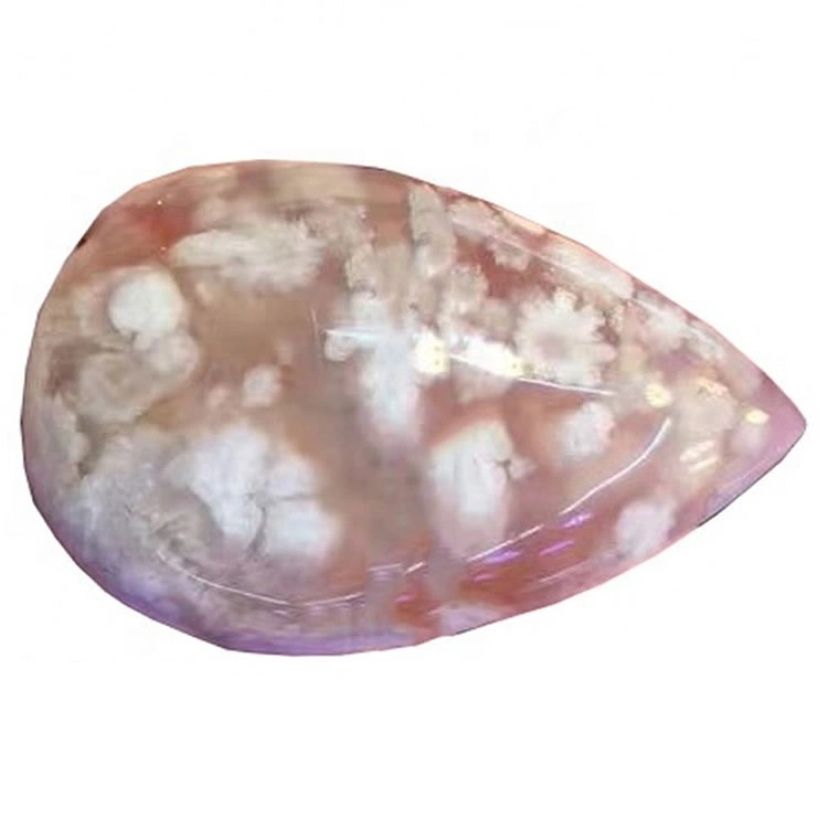 AAA Large Natural Cherry Blossom Agate Teardrop Pendant Wholesale Focal Cabochon 1