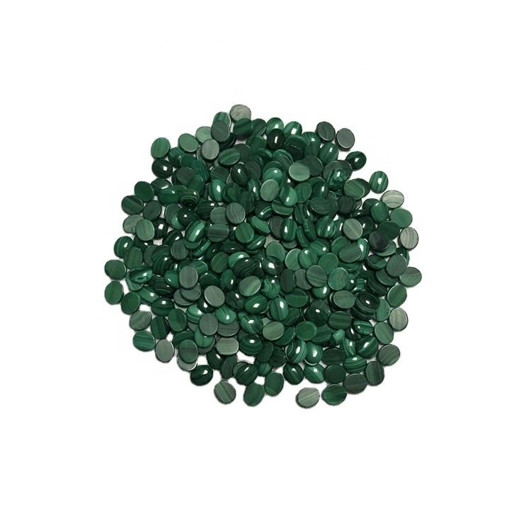 សម្រស់ធម្មជាតិ Malachite រលោង Oval Loose Precious 1