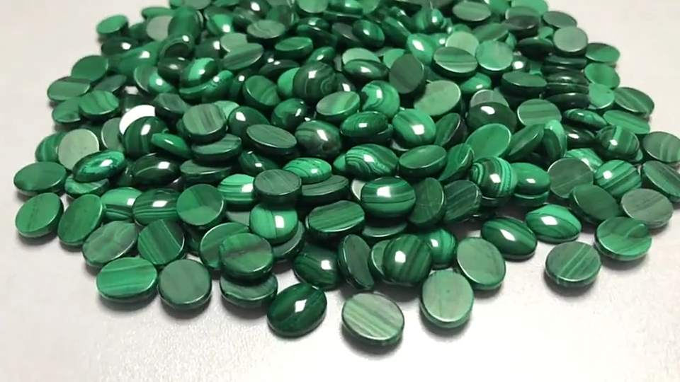 Urembo wa Asili wa Kulala Malachite Laini Mviringo Uliolegea wa Thamani 14