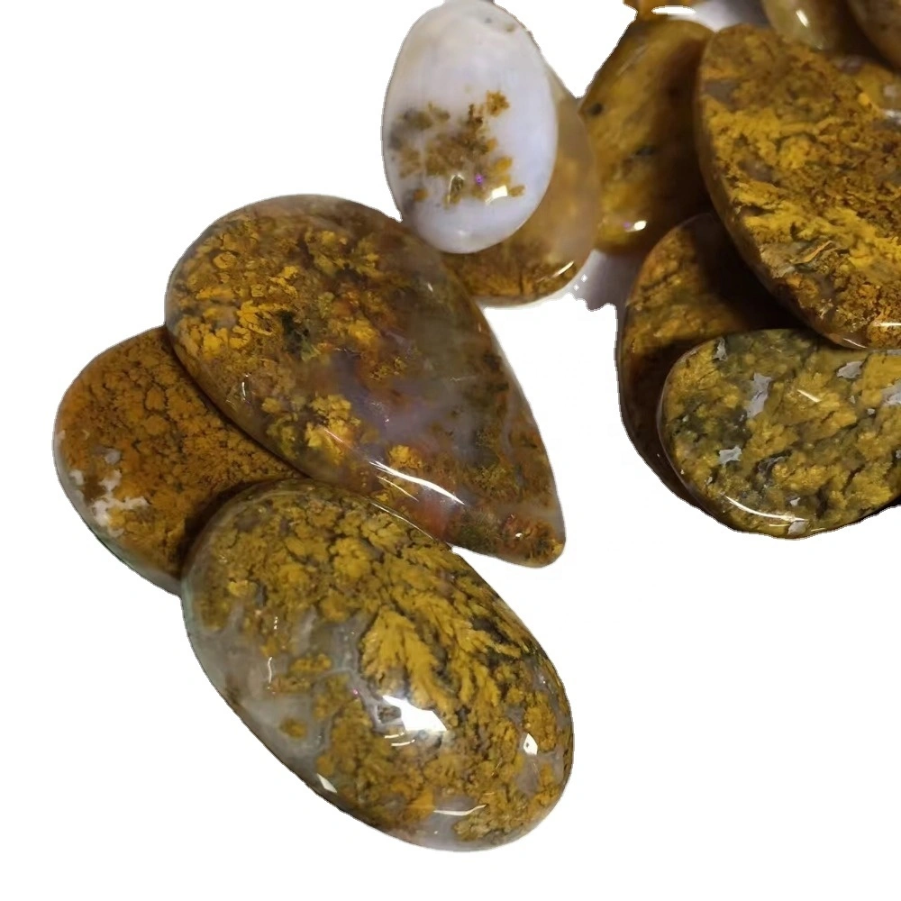 Dicadaha jaalaha ah ee dabiiciga ah ee caloosha ee calooska calooska cabadha Dabiishiga Muls-ka dabiiciga ah ee Cabochon Capochon oo dabacsan Gemstone 1