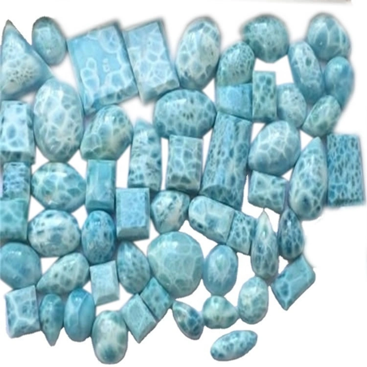 Natural Larimar Freedform Gemstone Cabochon Jagħmlu Gemstone Sfużi bl-ingrossa 1