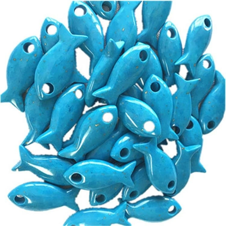 Unnatural Turquoise  Fish shape  Blue  polishing and smooth  gemstone 1