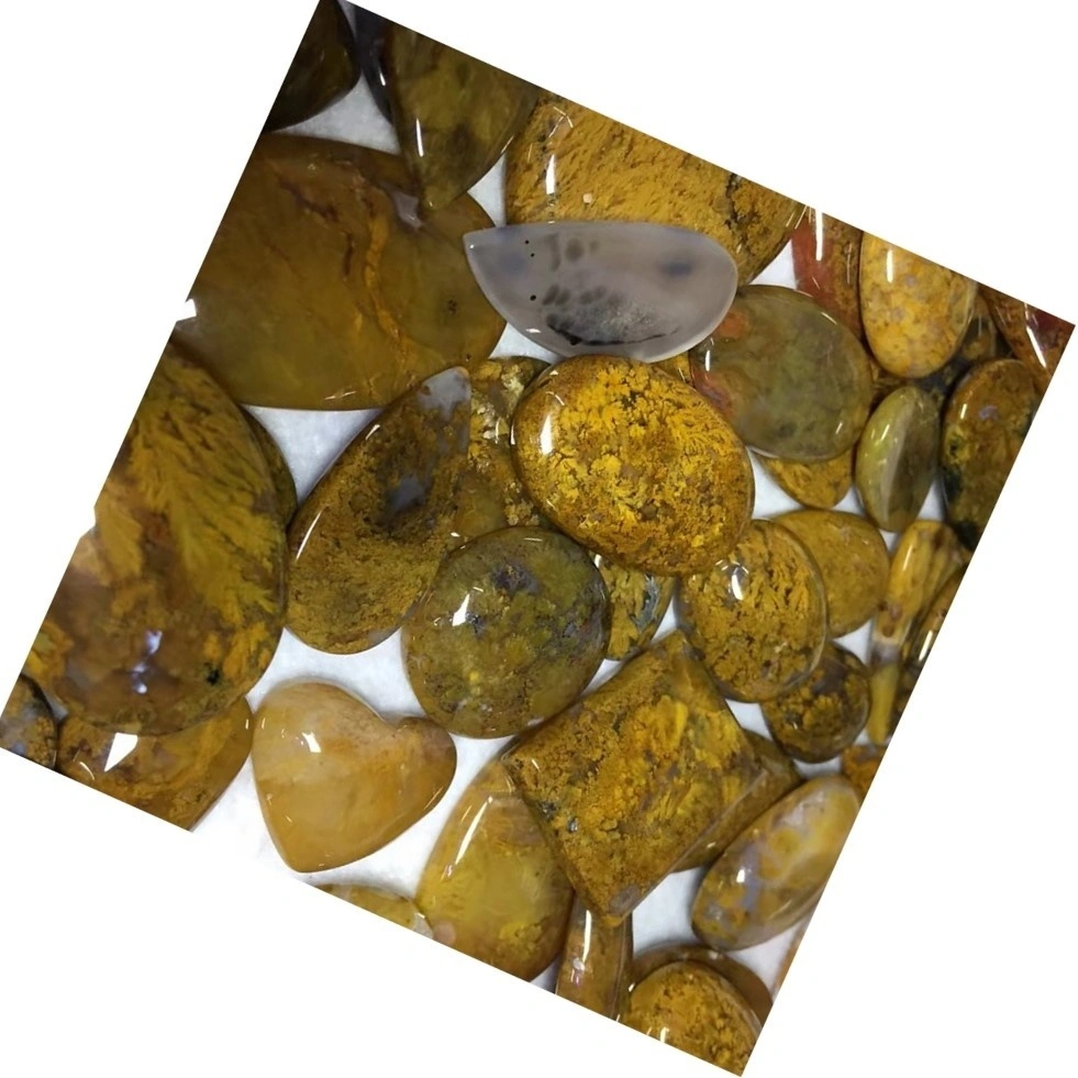 Yellow Moss Agate Gemstone Yellow Moss Agate Loose Stone Yellow Moss semi precious 1