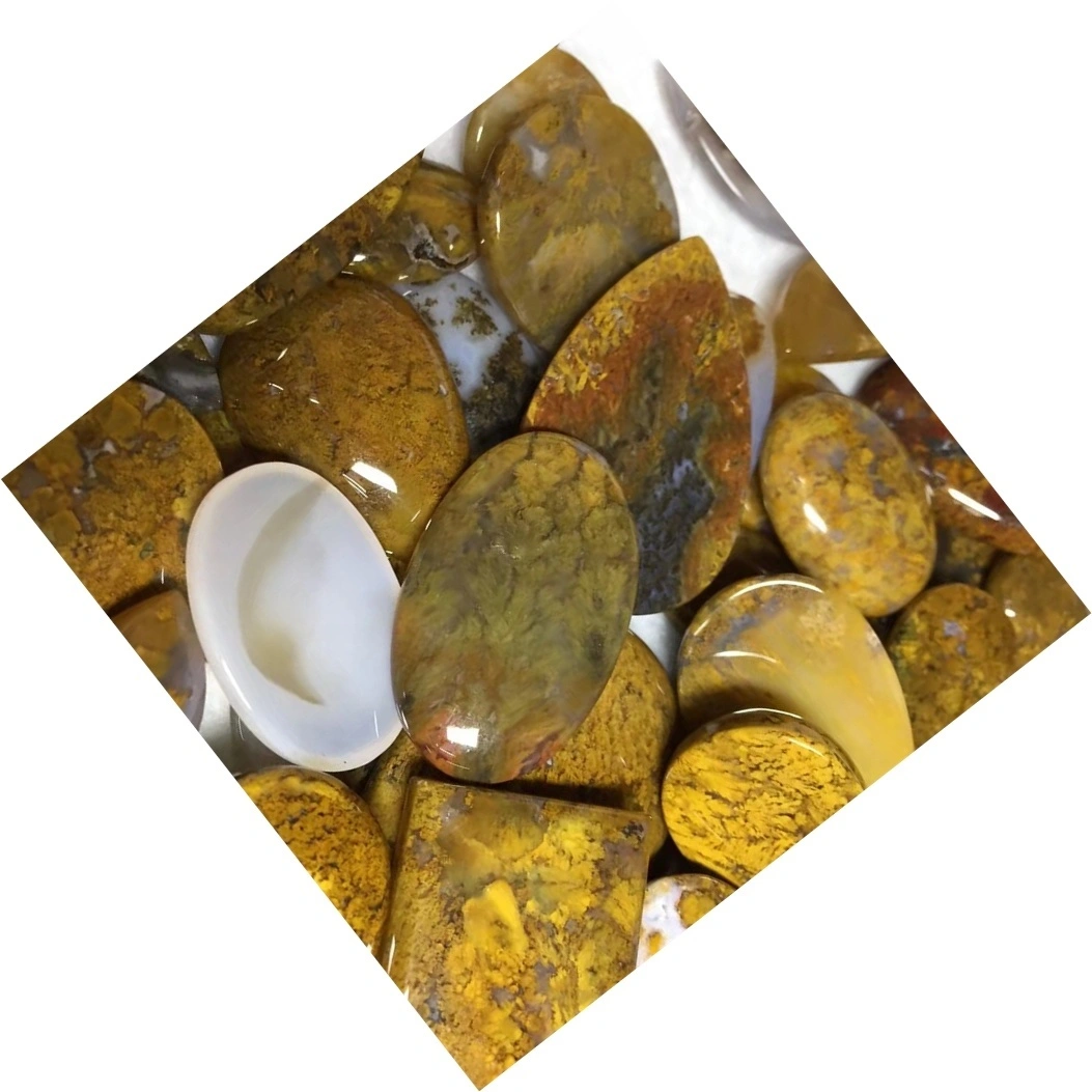 Moswana agate smooth cabochons Moss Agate Stone Natural Gemstone Cabochon Teardrop Agate 1