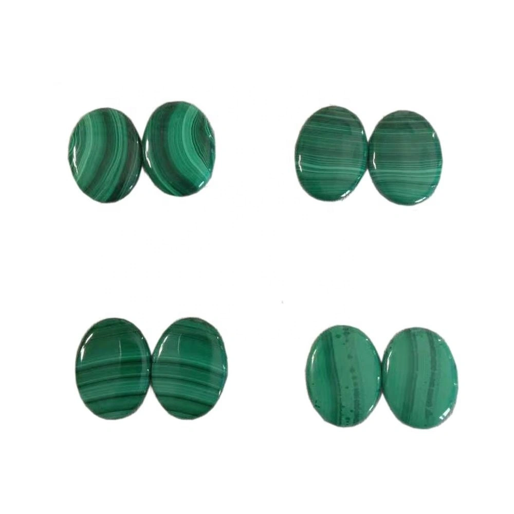 Malachite pair High Quality malachite Cabochon loose gemstone 1