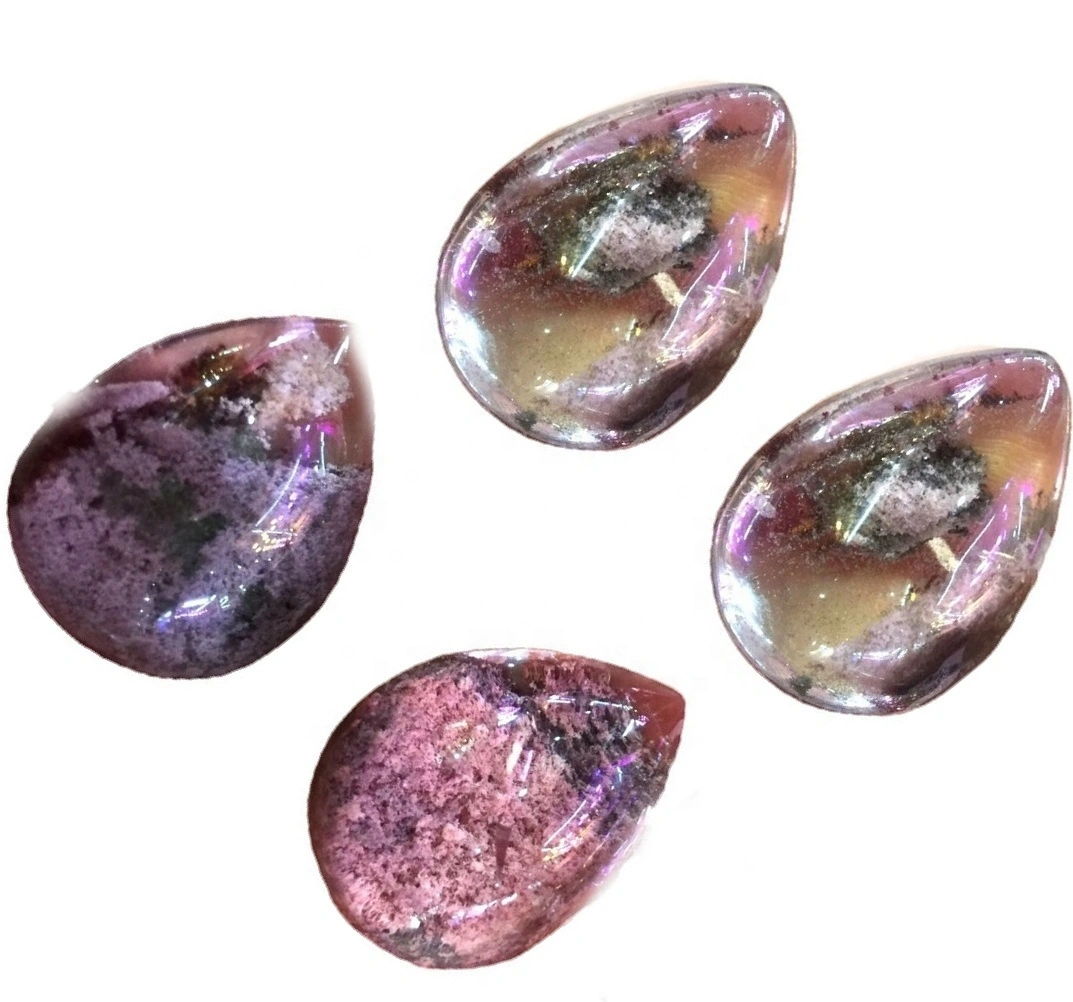 leaf Natural Garden Golden brown Phantom Quartz Pendant Gemstone Beads Teardrop necklace Pendant for handmade jewelry 1
