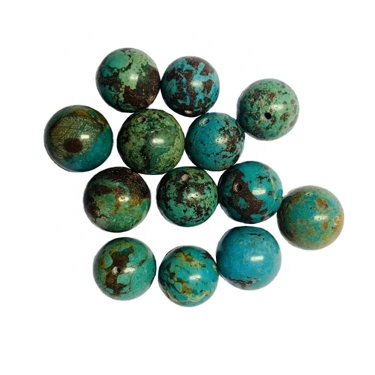 Natural Loose GemstoneTurquoise Beads15mm - 20mm Round Smooth Beads for jewelry making 1