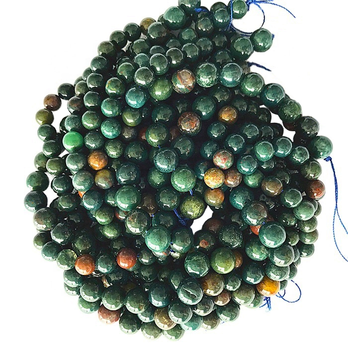 Genuine Natural Blood Stone Loose Beads Round Shape 6mm 8mm 10mm 1