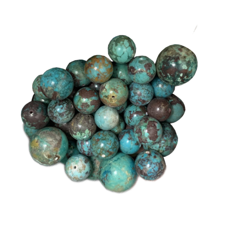 Natural Faceted Round Turquoise Beads Natural Color 18