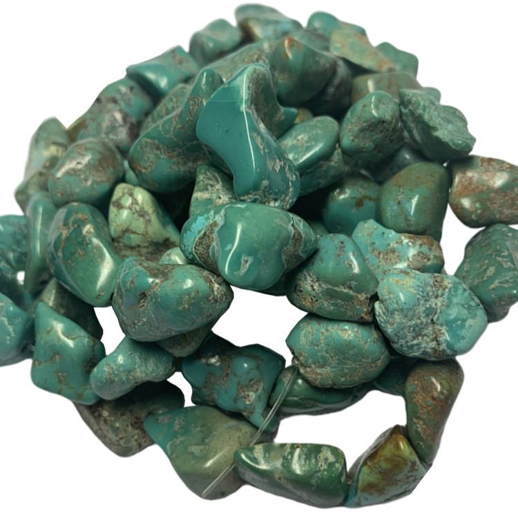 Təbii firuzəyi Nugget muncuq torpaq firuzəyi çip muncuqları 18