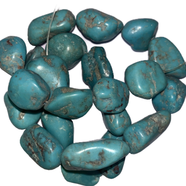 Firuzəyi gemstone yüksək keyfiyyətli çınqıl nugget muncuqları 18