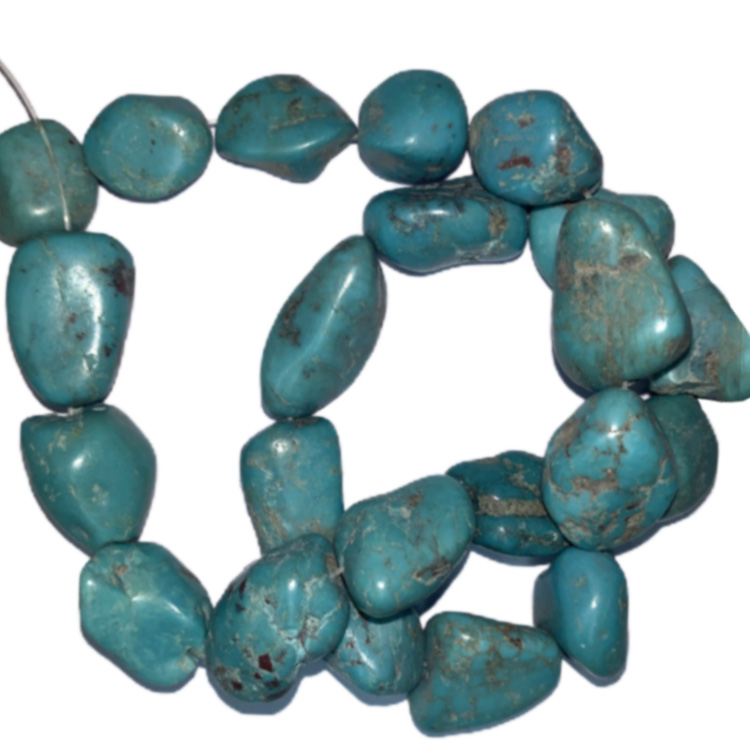 Təbii firuzəyi boncuklu və firuzəyi mineral daşlar 18