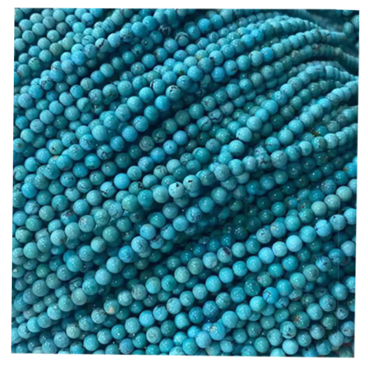 Juda turkuaz boncuklar, turkuaz silliq yumaloq boncuklar, qimmatbaho toshli tekis boncuklar 18