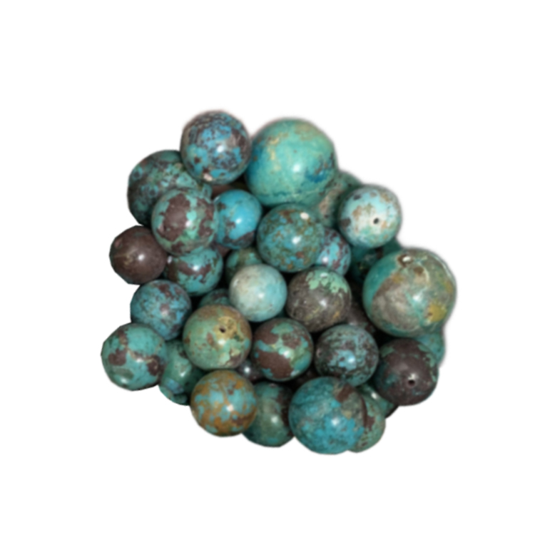 Blue Green Turquoise lausar perlur umferð lögun 18