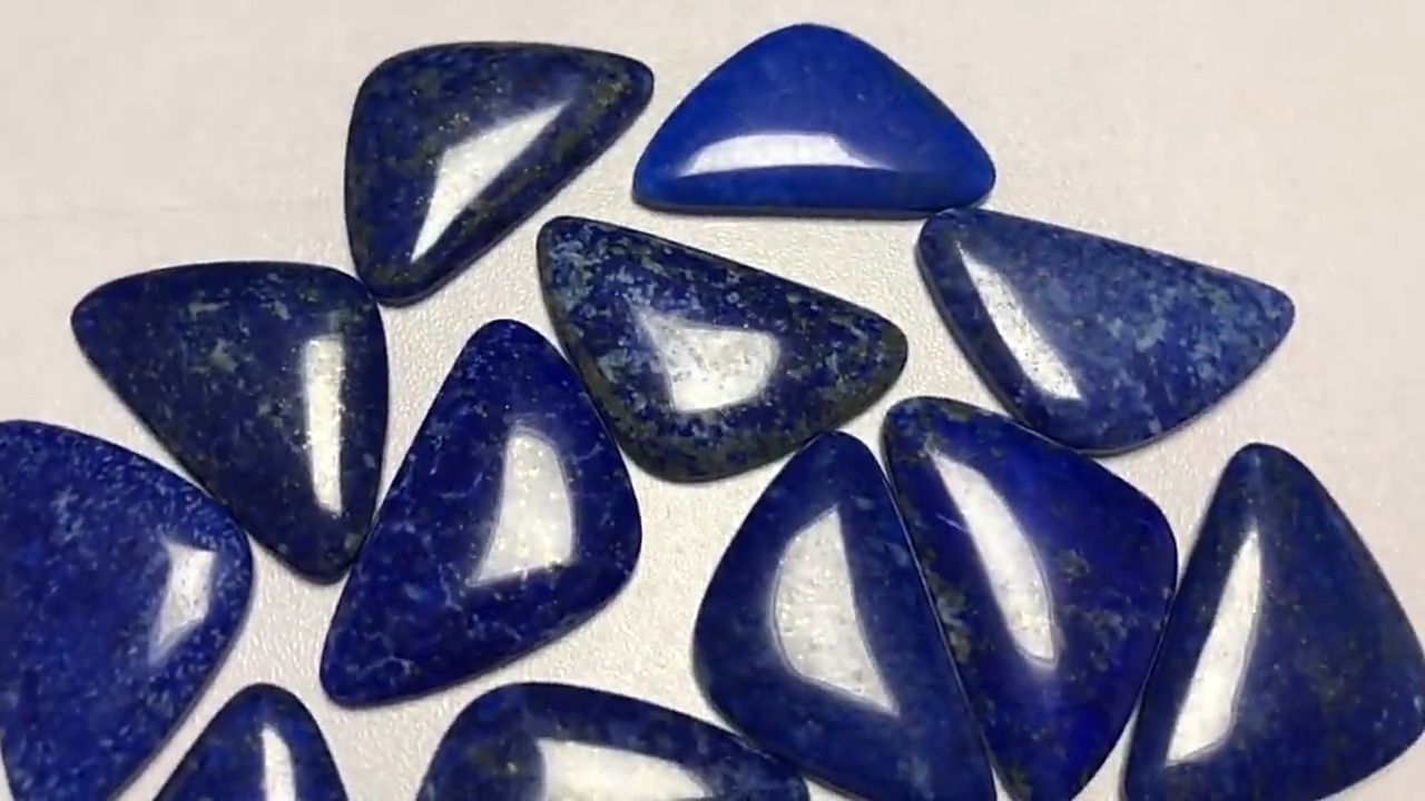 Lapis Lazuli Blue smooth plain Triangle Trillion shape Cabochon 14