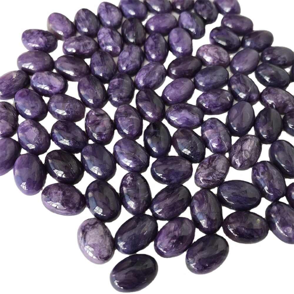 Naturay Russian charoite 3A giredhi oval chimiro charoite calibrated flatback carkuback carched cabston gemstone inowanikwa tsika 1