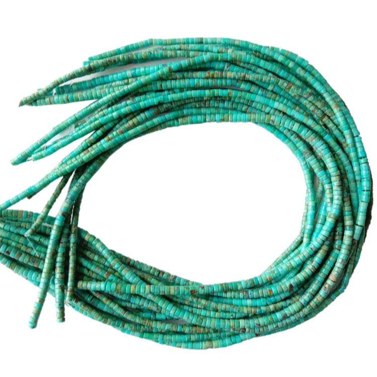 స్ట్రాండ్స్ గ్రీన్ బ్లూ పసుపు మణి హేషి హ్యాండ్ కట్ పూసలు 18