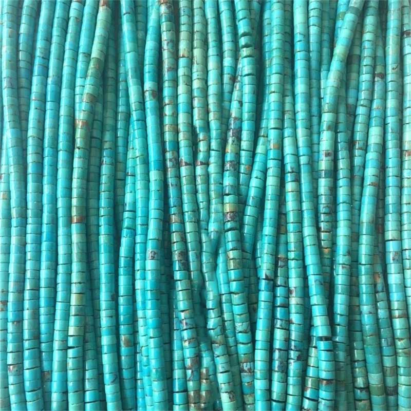 Təbii olaraq müxtəlif ölçülü firuzəyi Heishi muncuqları Gemstone 18