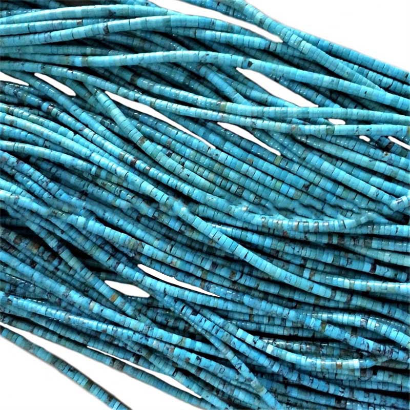 විශ්මයජනක ගුණාත්මක නිල් අව්‍යාජ ස්වාභාවික ඇමරිකානු ටර්කියුයිස් 3-8mm උපාධි හීෂි පබළු 18