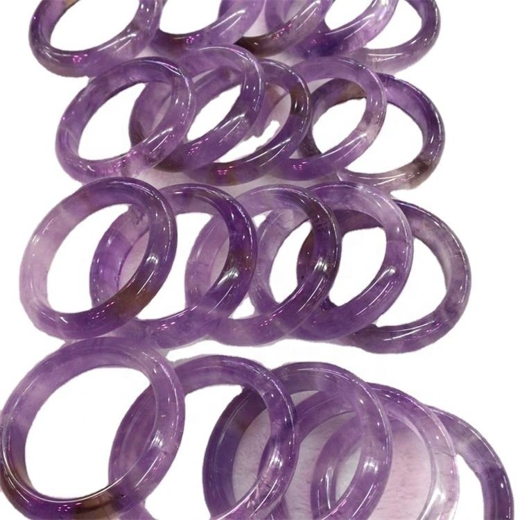Natural Amatista Brazalete New Llega Amatista Pulsera Natural Redondo Bangle Brazalete Púrpura Cristal Joyería Madre Regalo 1