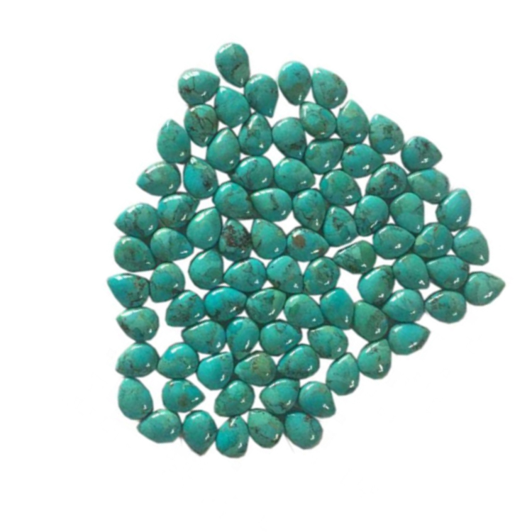 Természetes tömörített türkiz körte kabochon ékszer 15