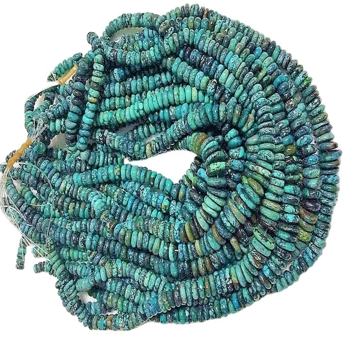 Ndabara turquise Rondel beads ọla dị mma 1