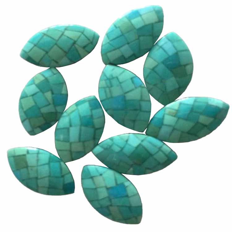 Wholesale Handmade Trequoise Mosaic Cabocons Alahas 15