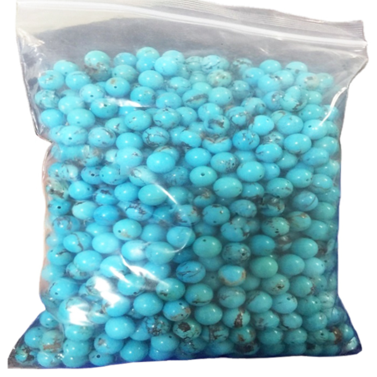 Cuentas de turquesa natural de 6 mm, redondas, pulidas, hebra de 15 pulgadas, cuentas al por mayor 18