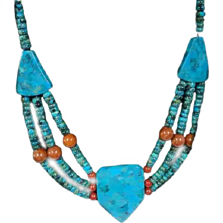 India stílusú türkiz gyöngyök nyaklánc ékszerek nagykereskedelme 15